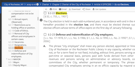 Excerpt from the Rochester City Charter